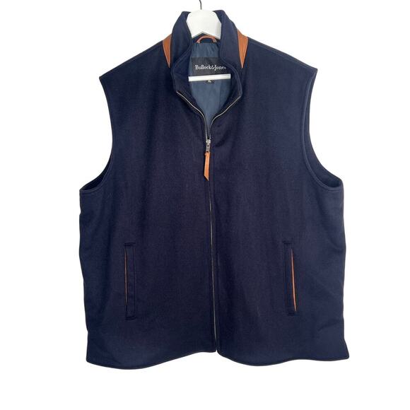 Bullock & Jones Jackets & Blazers - Bullock & Jones 100% Wool by Loro Piana Full Zip Funnel Neck Vest Black XL